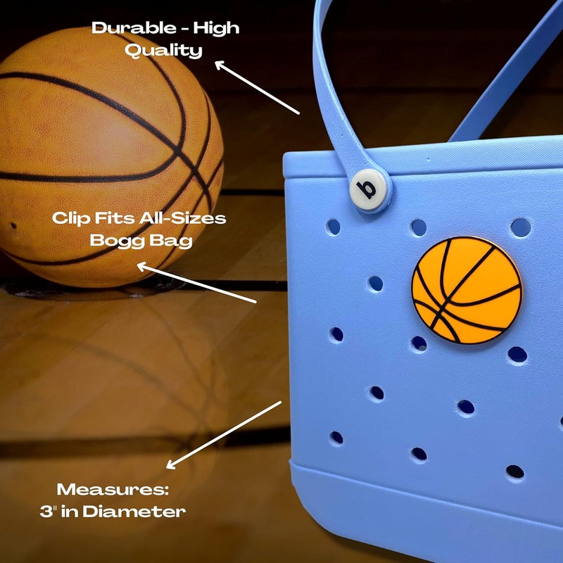FRESHe BAGLETS - Basketball Charm Accessory Compatible with All Rubber Tote Bags - Decorative Basketball Charm Perfect for Customizing Your Bag & Showing Your Team Support | Made in USA (Basketball) - Image 4